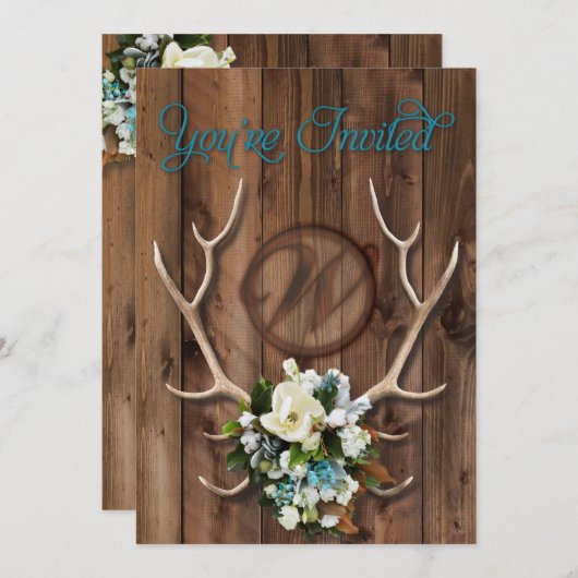 faire-part de mariage de bois rustique avec Magnol (Devant / Derrière)