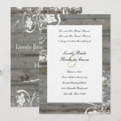 Faire-part de mariage de bois verni (Devant / Derrière)