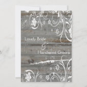 Faire-part de mariage de bois verni (Dos)