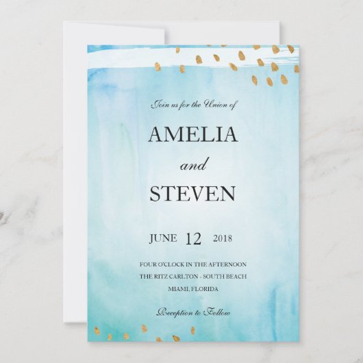 Faire-part de mariage de bord de mer (Devant)