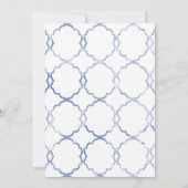 Faire-part de mariage de bordure en marbre - Bleu (Dos)