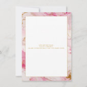 Faire-part de mariage de bordure en marbre rose et (Dos)