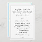 Faire-part de mariage de bordure gris simple (Devant / Derrière)