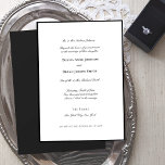 Faire-part de mariage de bordure noire classique<br><div class="desc">Elégant faire-part de mariage noir et blanc avec une fine bordure noire agrémentée de polices de calligraphie. Idéal pour les mariages classiques modernes. Vous pouvez ajouter,  supprimer ou ajuster le placement du texte en fonction de vos besoins.</div>