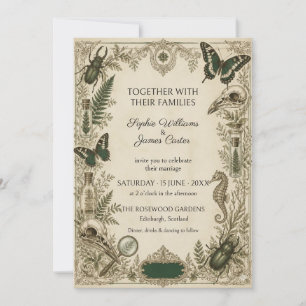 Faire-part de mariage de botanique d'entomologie v