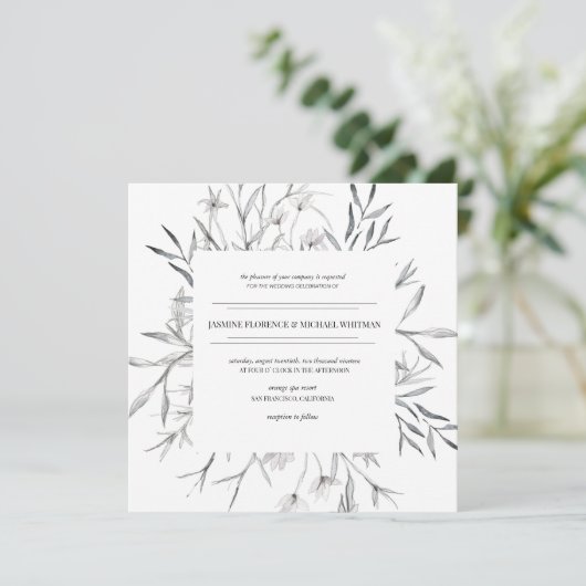 faire-part de mariage de botanique rustique (Debout devant)