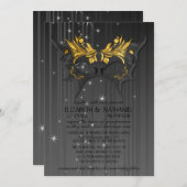 Faire-part de mariage de boule de mascarade (Devant / Derrière)