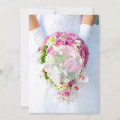 Faire-part de mariage de bouquet de dentelle blanc (Dos)