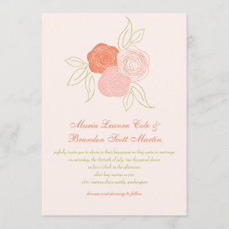 Faire-part de mariage de bouquet de Ranunculus