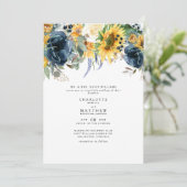 Faire-part de mariage de bouquet floral jaune et m (Debout devant)