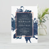 Faire-part de mariage de bouquet or Rose de la Mar (Debout devant)