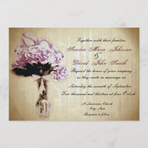 Faire-part de mariage de bouquet Vintage