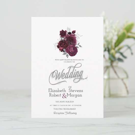 Faire-part de mariage de Bourgogne (Debout devant)