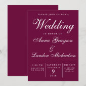 Faire-part de mariage de Bourgogne (Devant / Derrière)