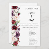 Faire-part de mariage de Bourgogne espagnole (Devant / Derrière)