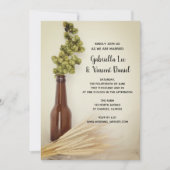 Faire-part de mariage de brasserie de houblon séch (Devant)