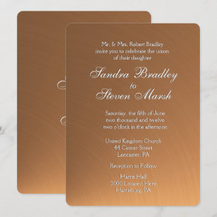 Faire-part de mariage de brillance cuivre