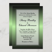 Faire-part de mariage de brillance verte Apple (Devant / Derrière)