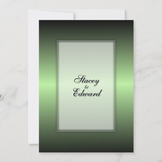 Faire-part de mariage de brillance verte Apple (Dos)