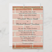 Faire-part de mariage de brique (Devant)