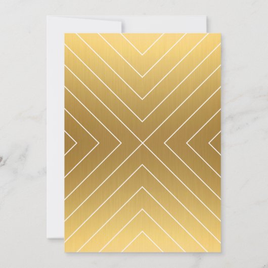 Faire-part de mariage de brosse dorée moderne (Dos)