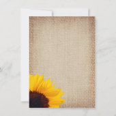 Faire-part de mariage de Burlap de tournesol rusti (Dos)