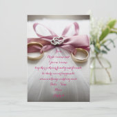 Faire-part de mariage de cabot rose (Debout devant)