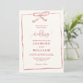 Faire-part de mariage de cabot rose (Debout devant)