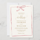 Faire-part de mariage de cabot rose (Devant)