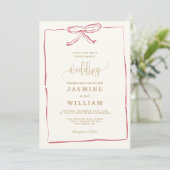 Faire-part de mariage de cabot rose (Debout devant)