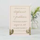 Faire-part de mariage de cactus à aquarelle rustiq (Debout devant)