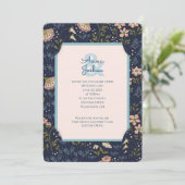 Faire-part de mariage de cadre à fente florale (Debout devant)