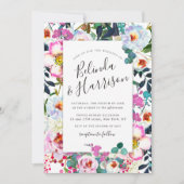 Faire-part de mariage de cadre Boho Peonies (Devant)