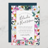 Faire-part de mariage de cadre Boho Peonies (Devant / Derrière)