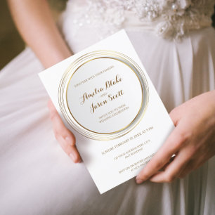 Faire-part de mariage de cadre circulaire or moder