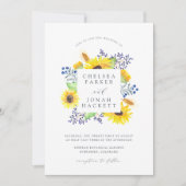 Faire-part de mariage de cadre de champs de fleurs (Devant)