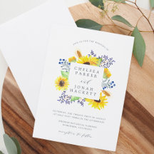 Faire-part de mariage de cadre de champs de fleurs