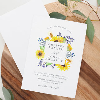 Faire-part de mariage de cadre de champs de fleurs