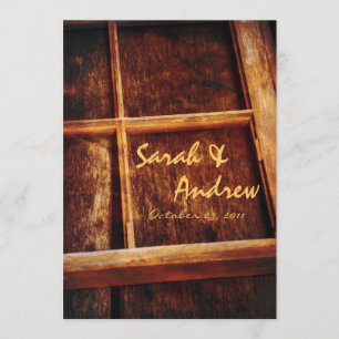 Faire-part de mariage de cadre de fenêtre rustique
