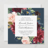 Faire-part de mariage de cadre de fleur radiant |  (Devant)