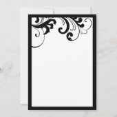 Faire-part de mariage de cadre de frayères noir et (Dos)