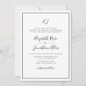 faire-part de mariage de cadre de typographie simp (Devant)