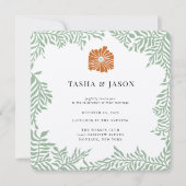 Faire-part de mariage de cadre de verdure fleurie  (Devant)