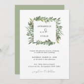 Faire-part de mariage de cadre feuille de feuillag (Devant / Derrière)