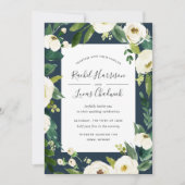 Faire-part de mariage de cadre floral en albâtre (Devant)