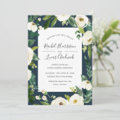 Faire-part de mariage de cadre floral en albâtre (Debout devant)