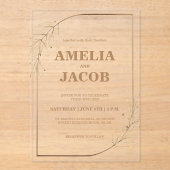 Faire-part de mariage de cadre Floral Or (Recto)