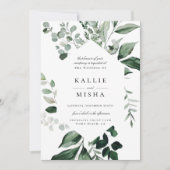 Faire-part de mariage de cadre géométrique botaniq (Devant)