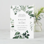 Faire-part de mariage de cadre géométrique botaniq (Debout devant)