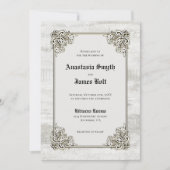 Faire-part de mariage de cadre sculpté en bois rus (Devant)